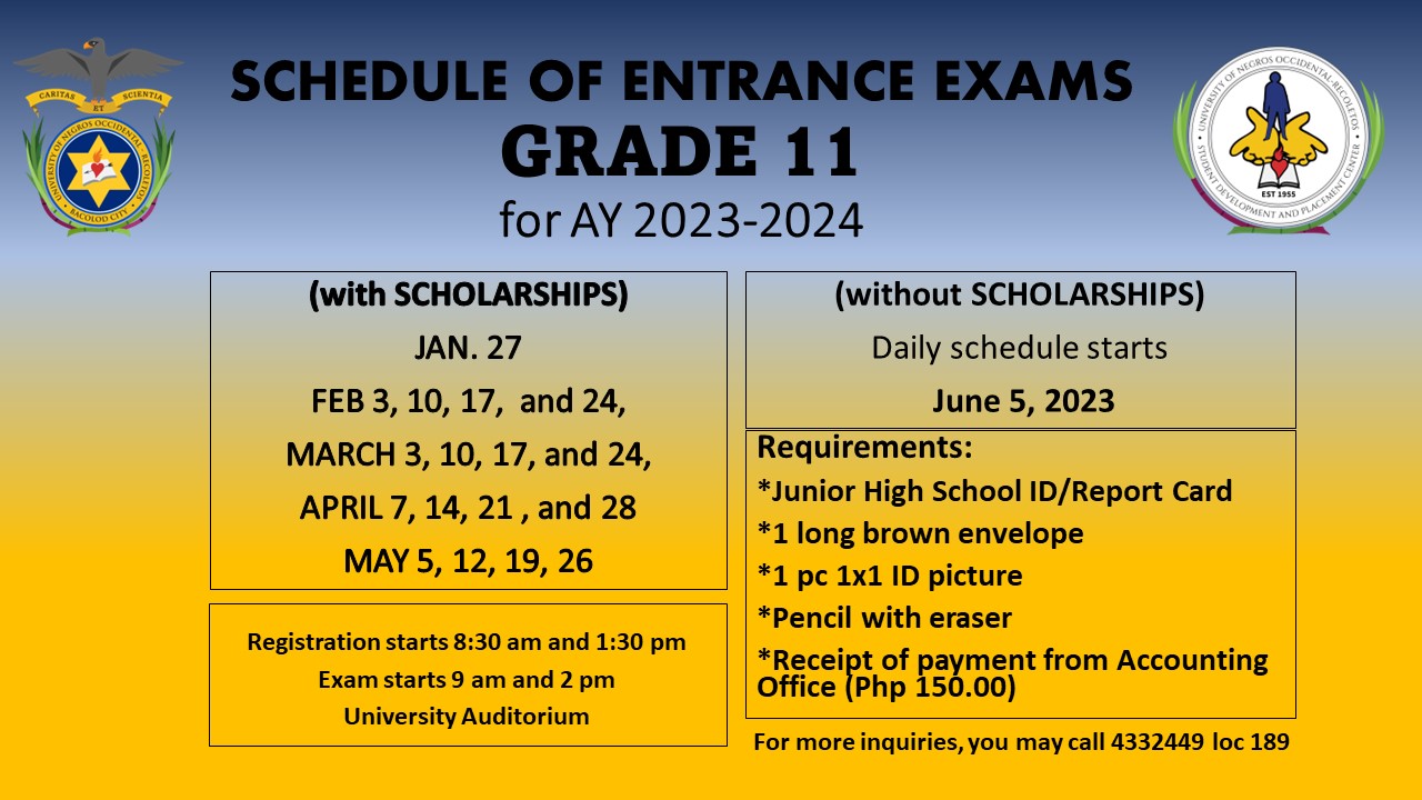 SDPC Admission Test for Grade 11 ongoing – University of Negros